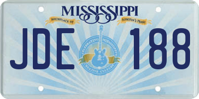 MS license plate JDE188