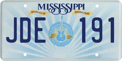 MS license plate JDE191
