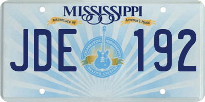 MS license plate JDE192