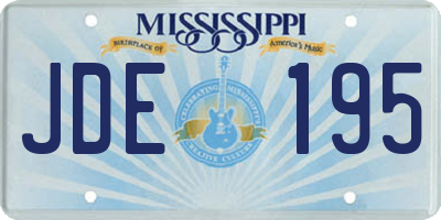 MS license plate JDE195