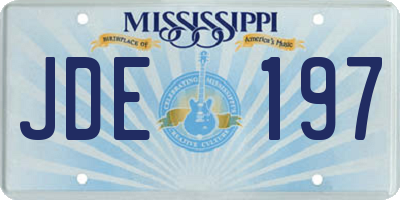 MS license plate JDE197