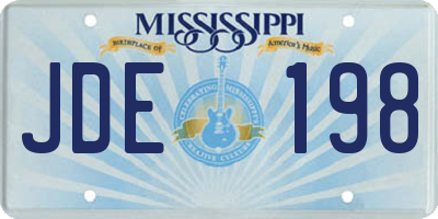 MS license plate JDE198