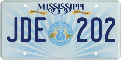 MS license plate JDE202