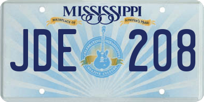 MS license plate JDE208