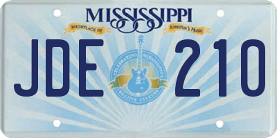 MS license plate JDE210