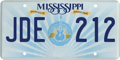 MS license plate JDE212