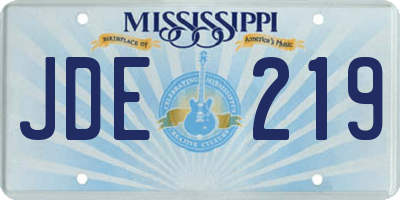 MS license plate JDE219