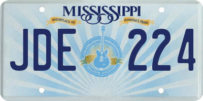 MS license plate JDE224