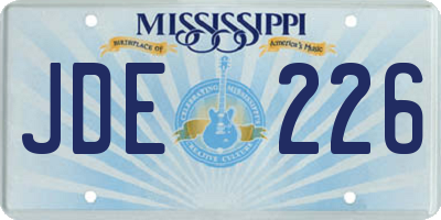 MS license plate JDE226