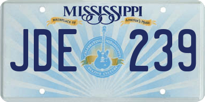 MS license plate JDE239