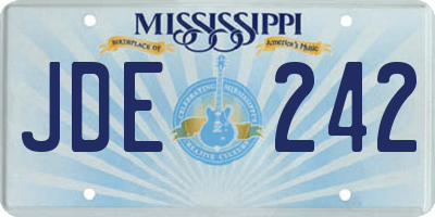 MS license plate JDE242