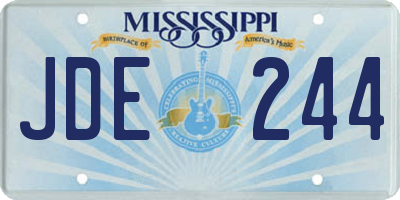 MS license plate JDE244