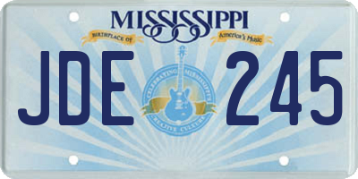 MS license plate JDE245