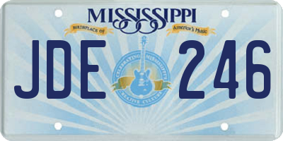 MS license plate JDE246