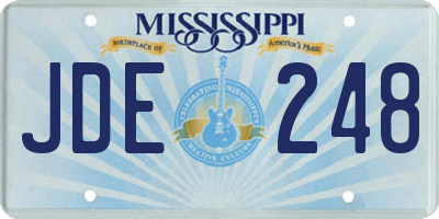 MS license plate JDE248