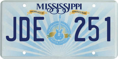 MS license plate JDE251