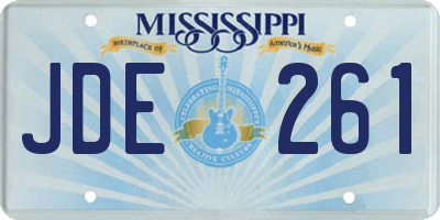 MS license plate JDE261