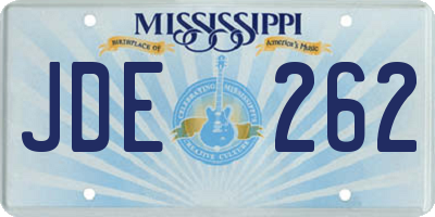 MS license plate JDE262