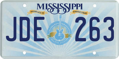MS license plate JDE263