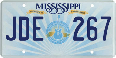 MS license plate JDE267