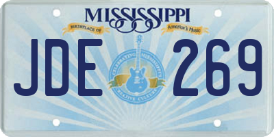 MS license plate JDE269
