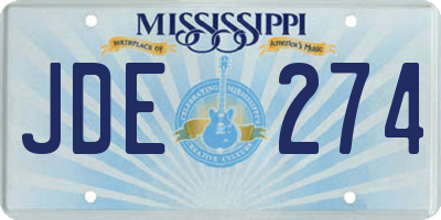 MS license plate JDE274