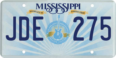 MS license plate JDE275