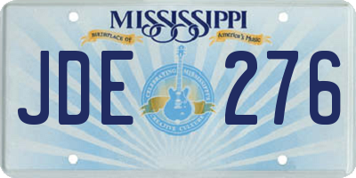 MS license plate JDE276