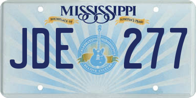 MS license plate JDE277