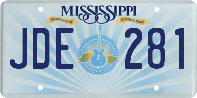 MS license plate JDE281