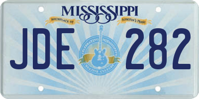 MS license plate JDE282