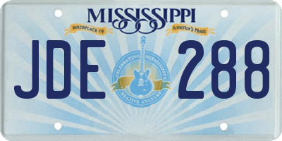 MS license plate JDE288
