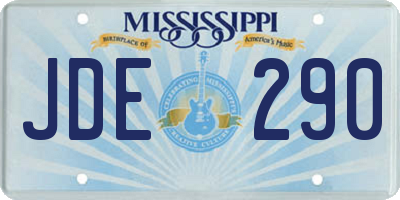 MS license plate JDE290