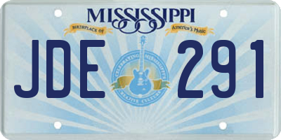 MS license plate JDE291