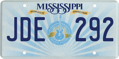 MS license plate JDE292