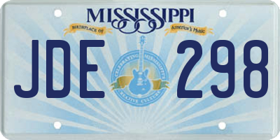 MS license plate JDE298