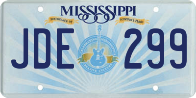 MS license plate JDE299