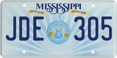 MS license plate JDE305