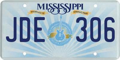 MS license plate JDE306