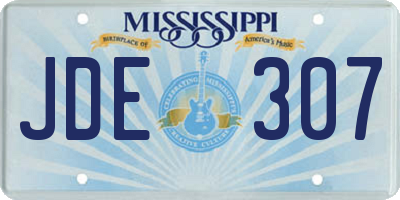 MS license plate JDE307