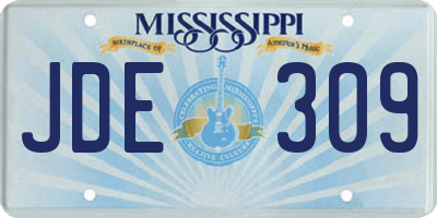 MS license plate JDE309