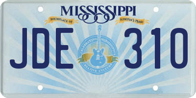 MS license plate JDE310