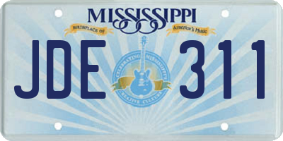 MS license plate JDE311
