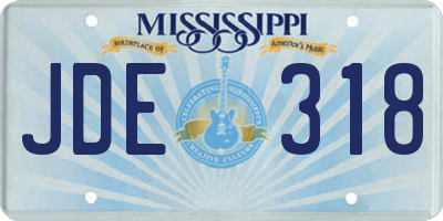 MS license plate JDE318