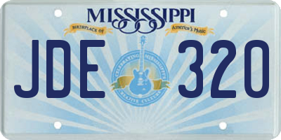 MS license plate JDE320