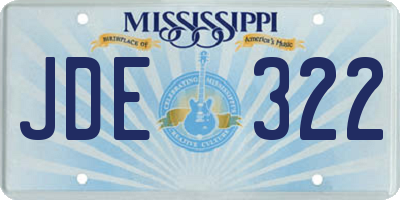 MS license plate JDE322