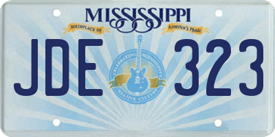 MS license plate JDE323