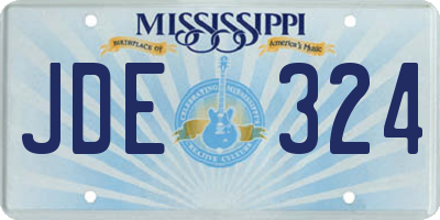 MS license plate JDE324