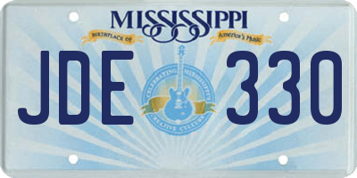 MS license plate JDE330