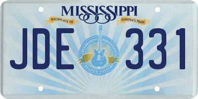 MS license plate JDE331